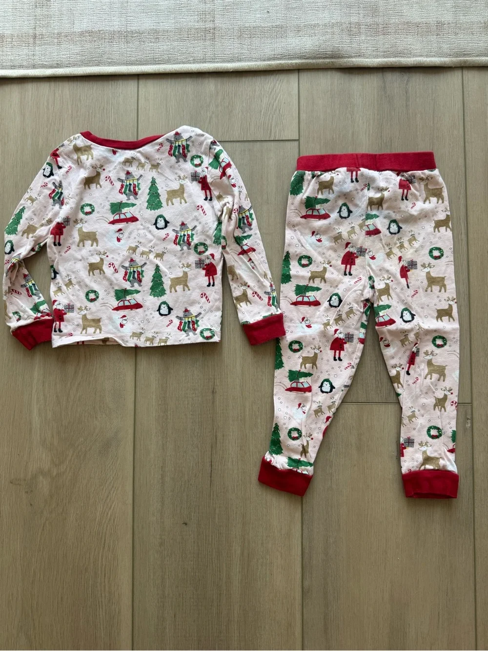 Mud Pie Christmas Pajama Set with Red Trim